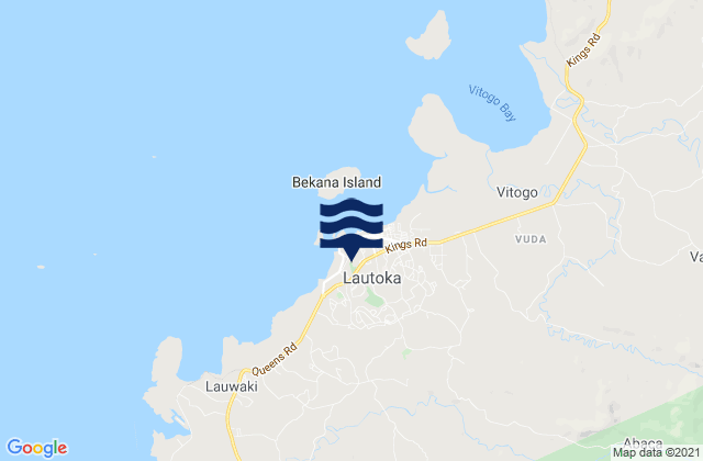 Mapa da tábua de marés em Lautoka, Fiji