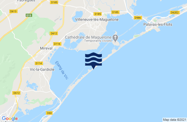 Mapa da tábua de marés em Lavérune, France