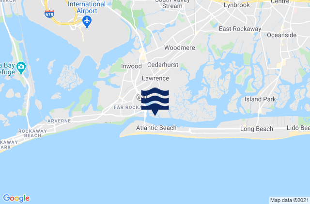 Mapa da tábua de marés em Lawrence, United States