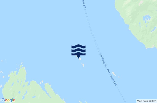 Mapa da tábua de marés em Lawyer Islands, Canada