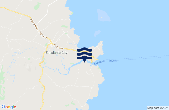Mapa da tábua de marés em Lañgub, Philippines