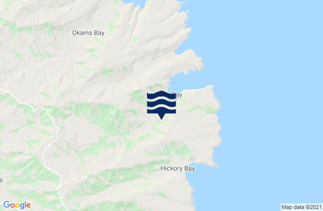 Mapa da tábua de marés em Le Bons Bay, New Zealand
