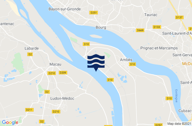 Mapa da tábua de marés em Le Marquis, France