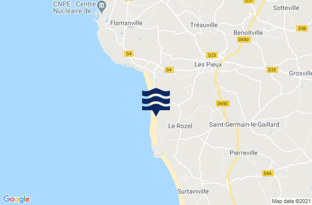 Mapa da tábua de marés em Le Rozel, France