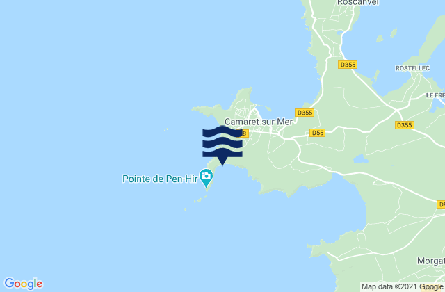 Mapa da tábua de marés em Le Veryac'h, France