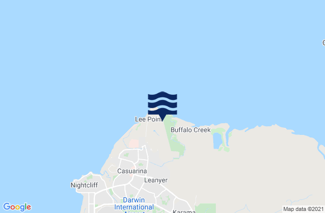 Mapa da tábua de marés em Leanyer, Australia