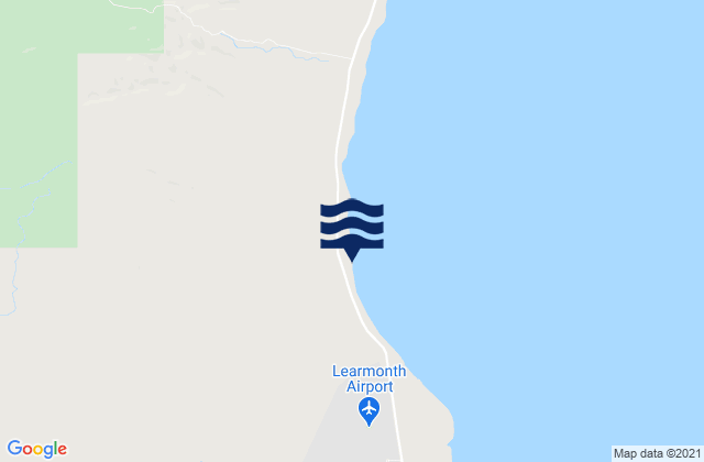 Mapa da tábua de marés em Learmonth, Australia