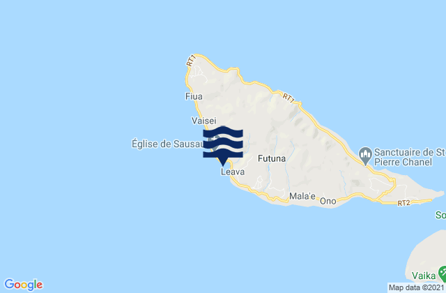 Mapa da tábua de marés em Leava, Wallis and Futuna