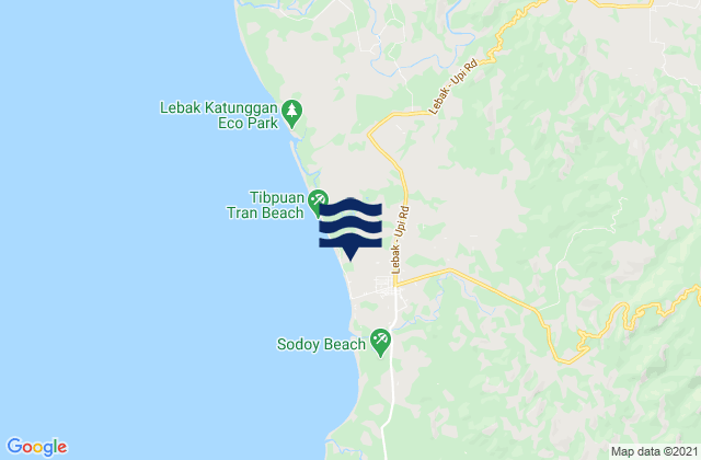 Mapa da tábua de marés em Lebak, Philippines