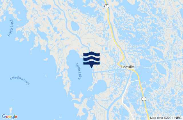 Mapa da tábua de marés em Leeville Bayou Lafourche, United States