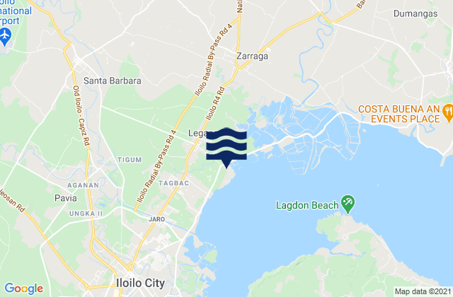 Mapa da tábua de marés em Leganes, Philippines