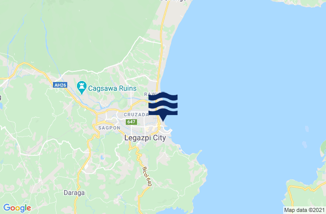 Mapa da tábua de marés em Legaspi, Philippines