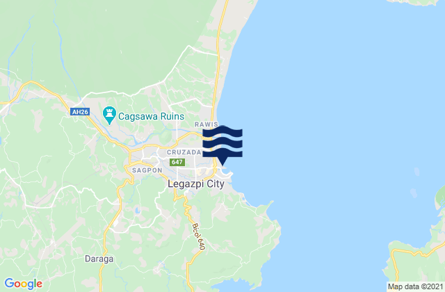 Mapa da tábua de marés em Legazpi City, Philippines