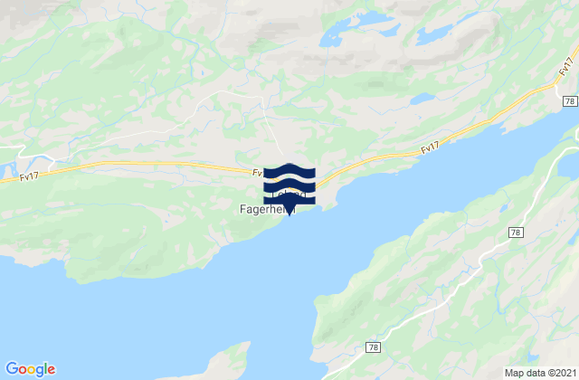 Mapa da tábua de marés em Leirfjord, Norway