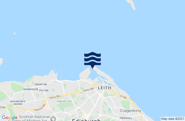 Mapa da tábua de marés em Leith, United Kingdom