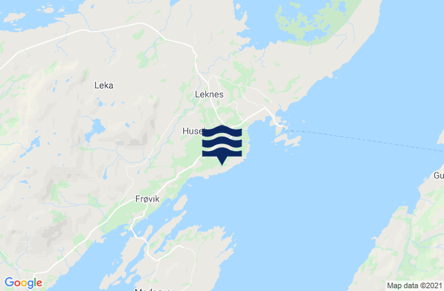 Mapa da tábua de marés em Leka, Norway