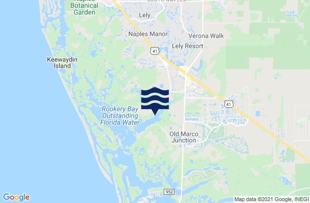 Mapa da tábua de marés em Lely Resort, United States