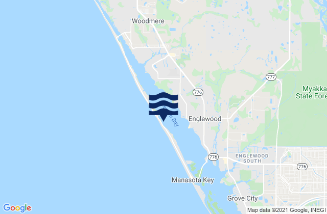 Mapa da tábua de marés em Lemon Bay, United States