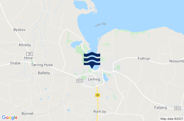 Mapa da tábua de marés em Lemvig Kommune, Denmark