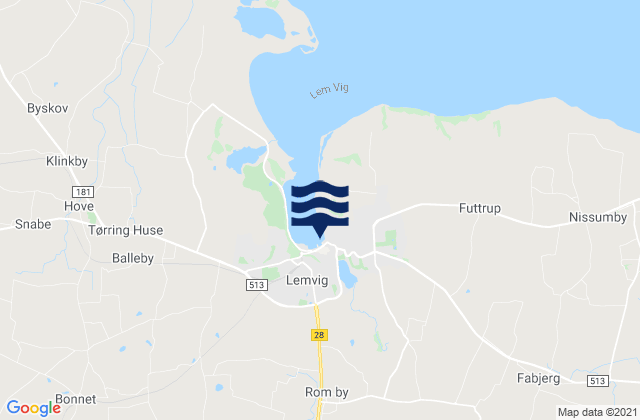 Mapa da tábua de marés em Lemvig, Denmark