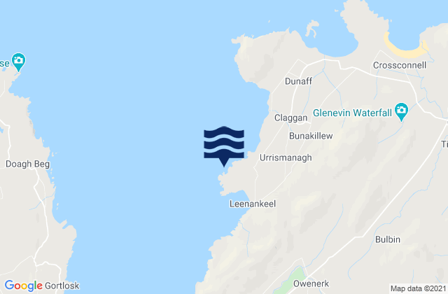 Mapa da tábua de marés em Lenan Head, Ireland