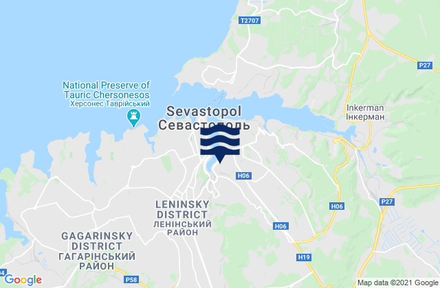 Mapa da tábua de marés em Lenin District, Ukraine