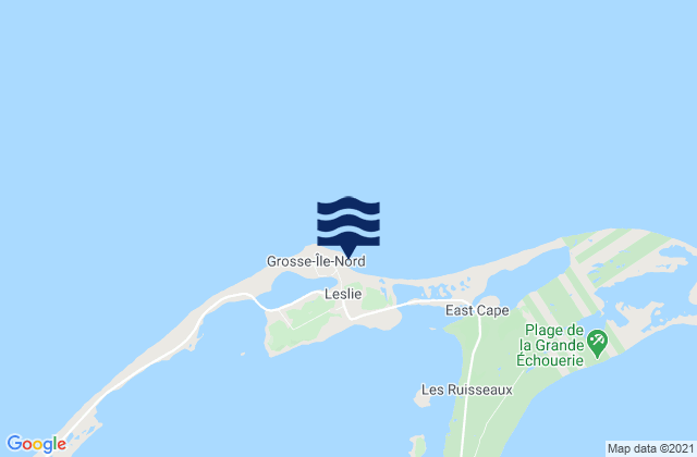 Mapa da tábua de marés em Leslie, Canada