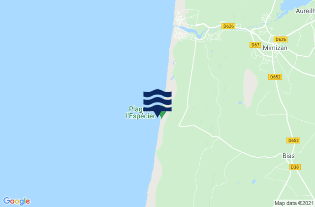 Mapa da tábua de marés em Lespecier, France