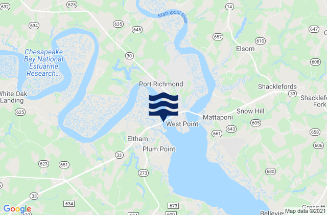 Mapa da tábua de marés em Lester Manor, United States