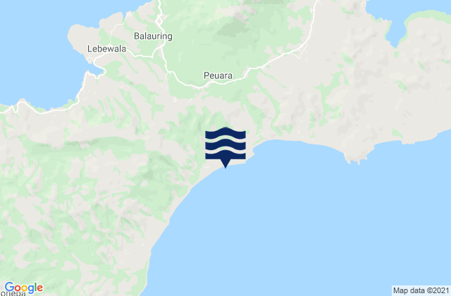 Mapa da tábua de marés em Leubatang, Indonesia