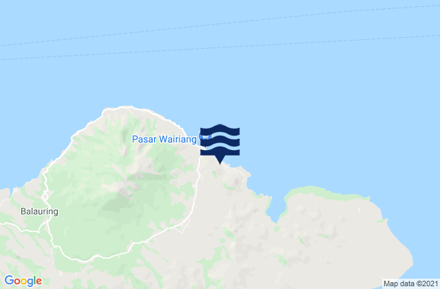 Mapa da tábua de marés em Leutubung Satu, Indonesia