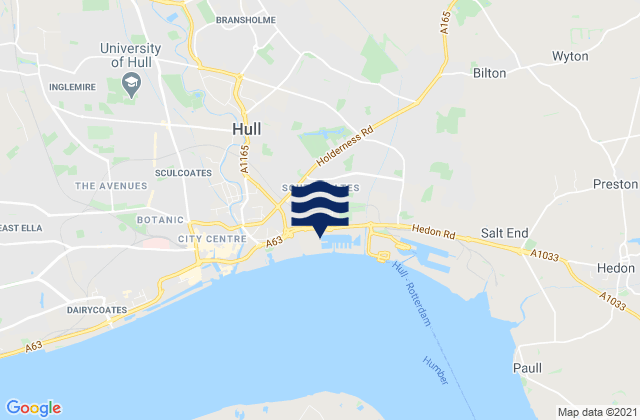 Mapa da tábua de marés em Leven, United Kingdom