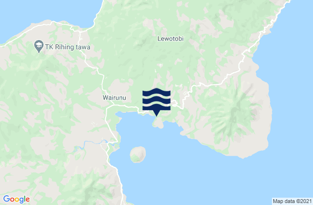 Mapa da tábua de marés em Lewolaga, Indonesia