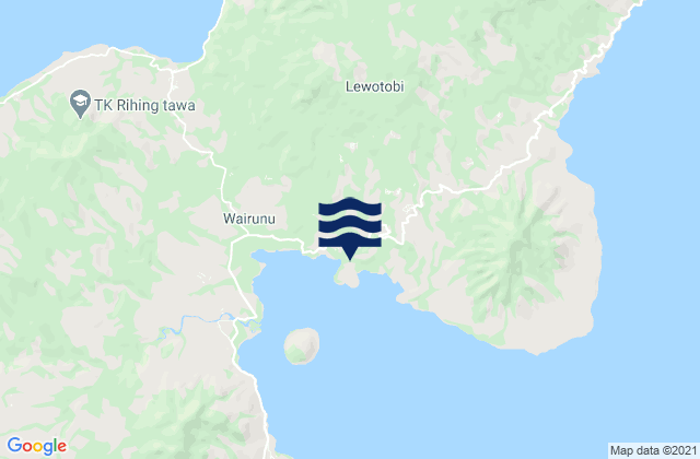 Mapa da tábua de marés em Leworook, Indonesia