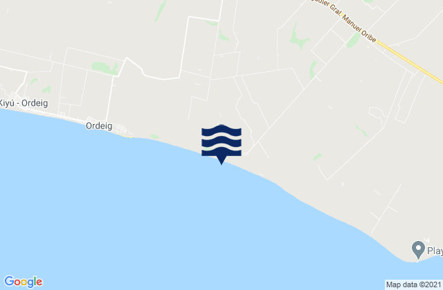 Mapa da tábua de marés em Libertad, Uruguay