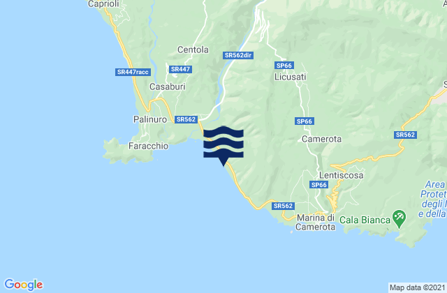 Mapa da tábua de marés em Licusati, Italy