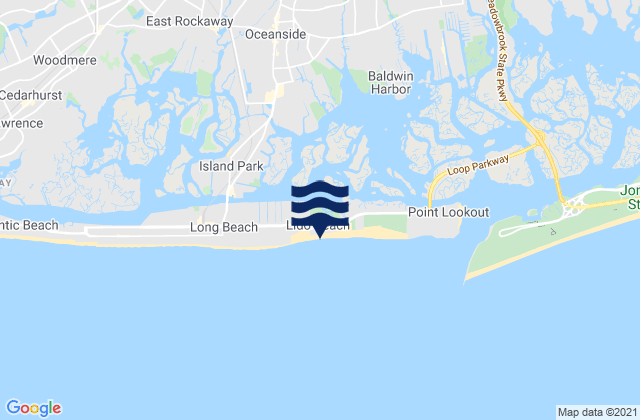 Mapa da tábua de marés em Lido Beach, United States