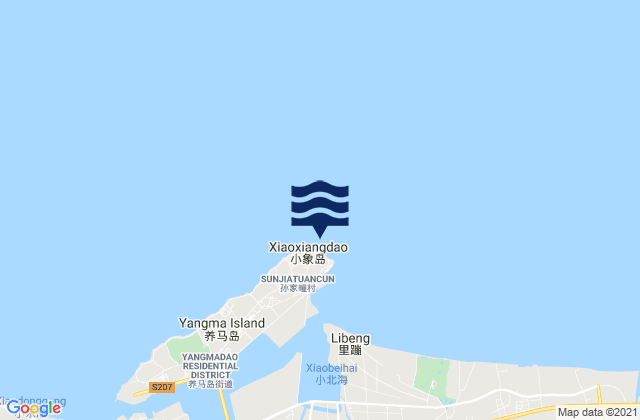 Mapa da tábua de marés em Lien Shih, China