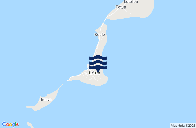 Mapa da tábua de marés em Lifuka Island, Tonga