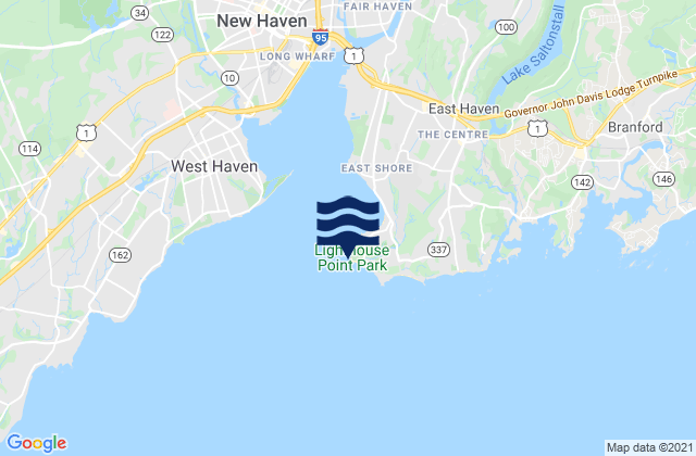 Mapa da tábua de marés em Lighthouse Point Park, United States