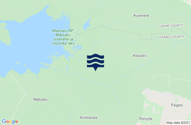 Mapa da tábua de marés em Lihula, Estonia