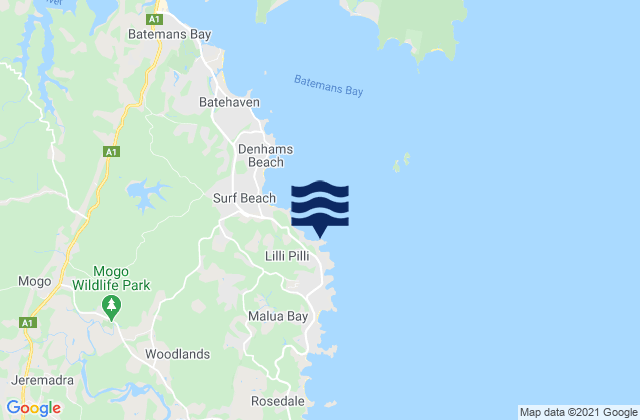 Mapa da tábua de marés em Lilli Pilli Beach, Australia
