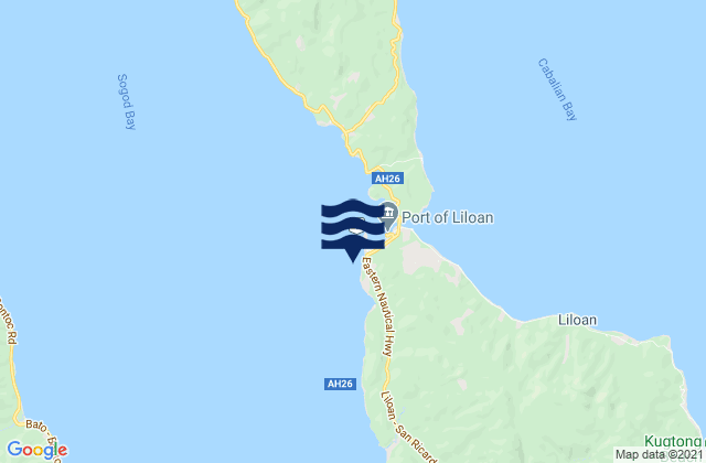 Mapa da tábua de marés em Liloan (Sogod Bay), Philippines