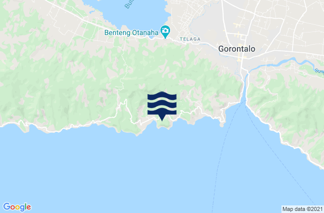 Mapa da tábua de marés em Limboto, Indonesia