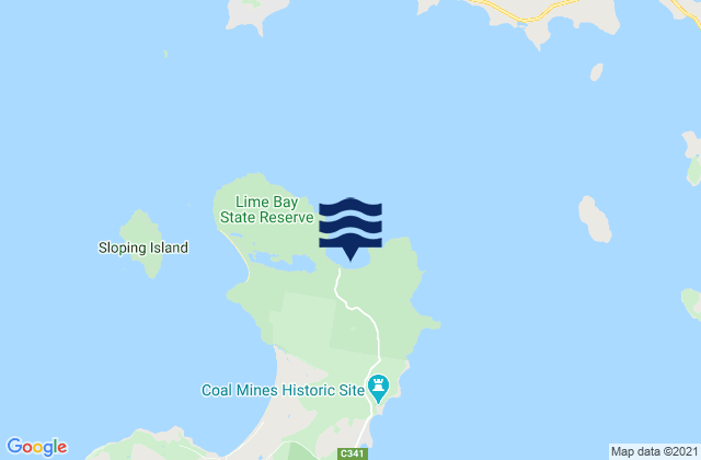 Mapa da tábua de marés em Lime Bay, Australia