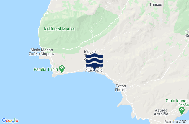 Mapa da tábua de marés em Limenária, Greece