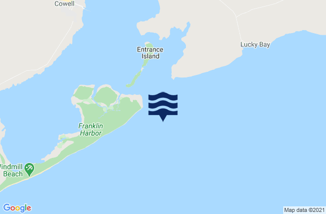 Mapa da tábua de marés em Lin Harbor Entrance Beacon, Australia