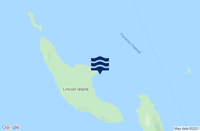 Mapa da tábua de marés em Lincoln Island, United States