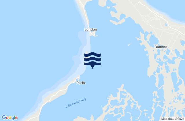 Mapa da tábua de marés em Line Islands, Kiribati