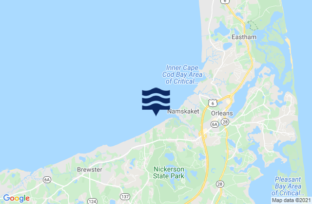 Mapa da tábua de marés em Linnell Landing Beach Brewster, United States